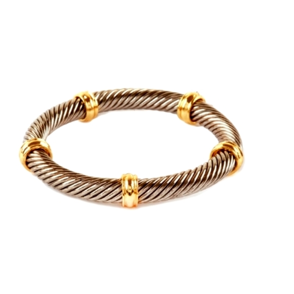 Designer Textured Cable Stretch Bracelet - Picture 1 of 1